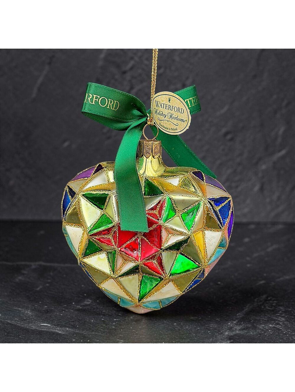 Vintage Waterford Season’s Faceted Heart Holiday Heirlooms Ornament Boxed